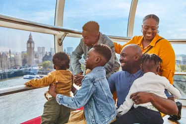 A family day out in London on the London Eye.