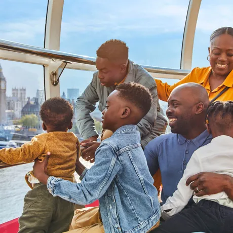 A family day out in London on the London Eye.