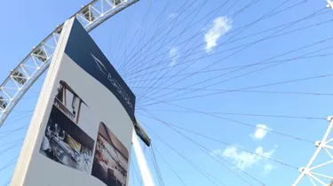 London Eye structure with EDF sign in front