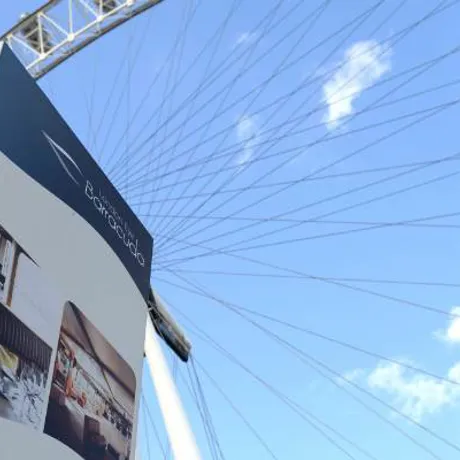 London Eye structure with EDF sign in front