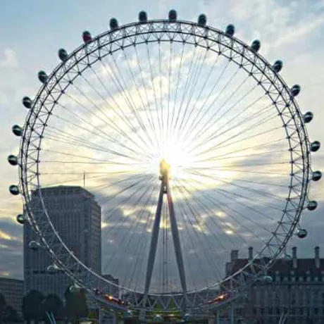 London Eye With Sun Shining Through