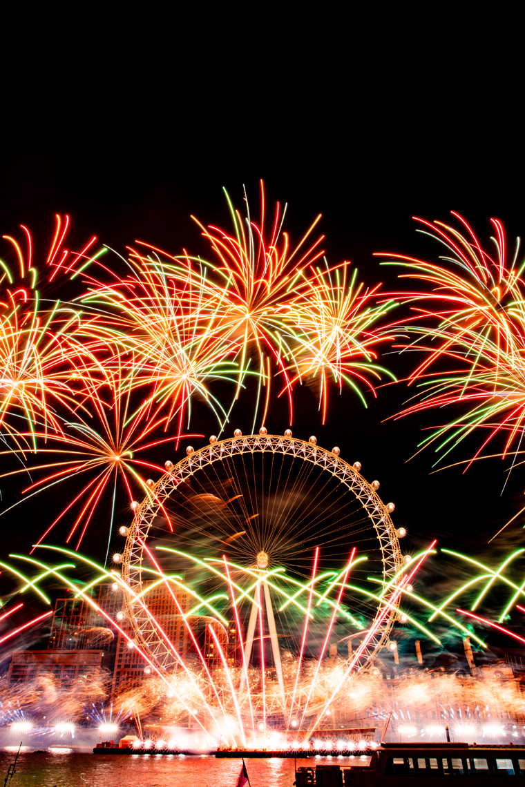 London Eye Fireworks 2024 Portrait Web